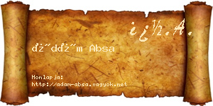 Ádám Absa névjegykártya